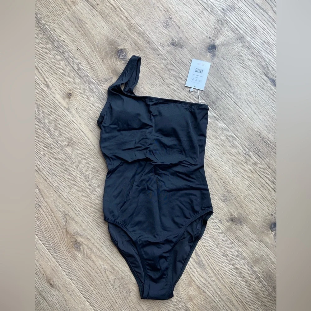 NWT Andie Swim The Nantucket UPF 50 Black One-Shoulder Swimsuit Womens Size XS - Picture 3 of 10